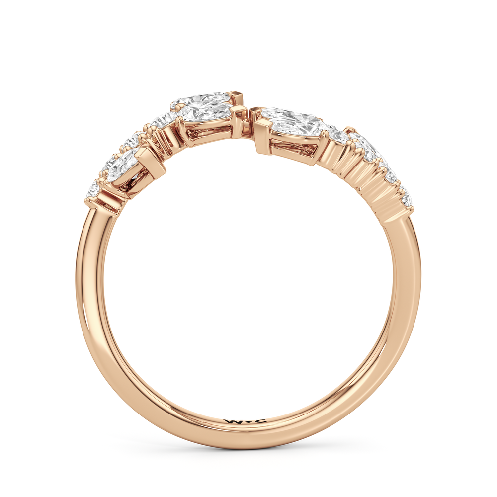 The Vine Curve Ring with 14KT Rose Gold / Lab / 3/4 Cut Diamond in 14KT Rose Gold / Lab / 3/4 view 2

