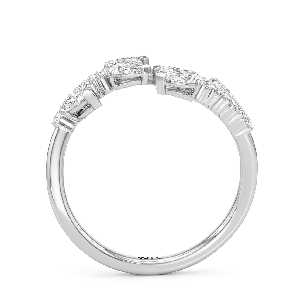 The Vine Curve Ring with 14KT White Gold / Lab / 3/4 Cut Diamond in 14KT White Gold / Lab / 3/4 view 2
