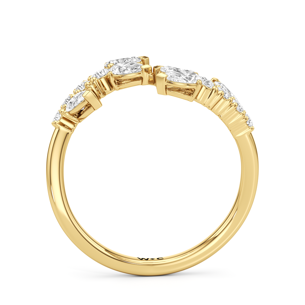 The Vine Curve Ring with 14KT Yellow Gold / Lab / 3/4 Cut Diamond in 14KT Yellow Gold / Lab / 3/4 view 2
