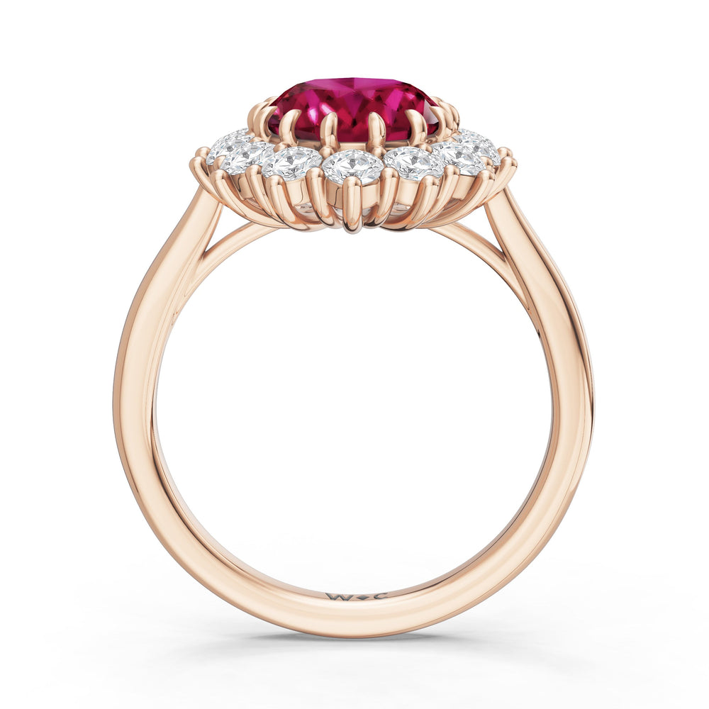 The Spencer Ring with Created Ruby Cut Diamond in 14KT Rose Gold view 2
