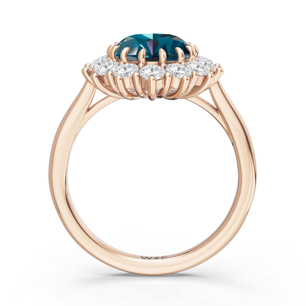 The Spencer Ring with 10X8 MM Cut Diamond in 14KT Rose Gold view 2
