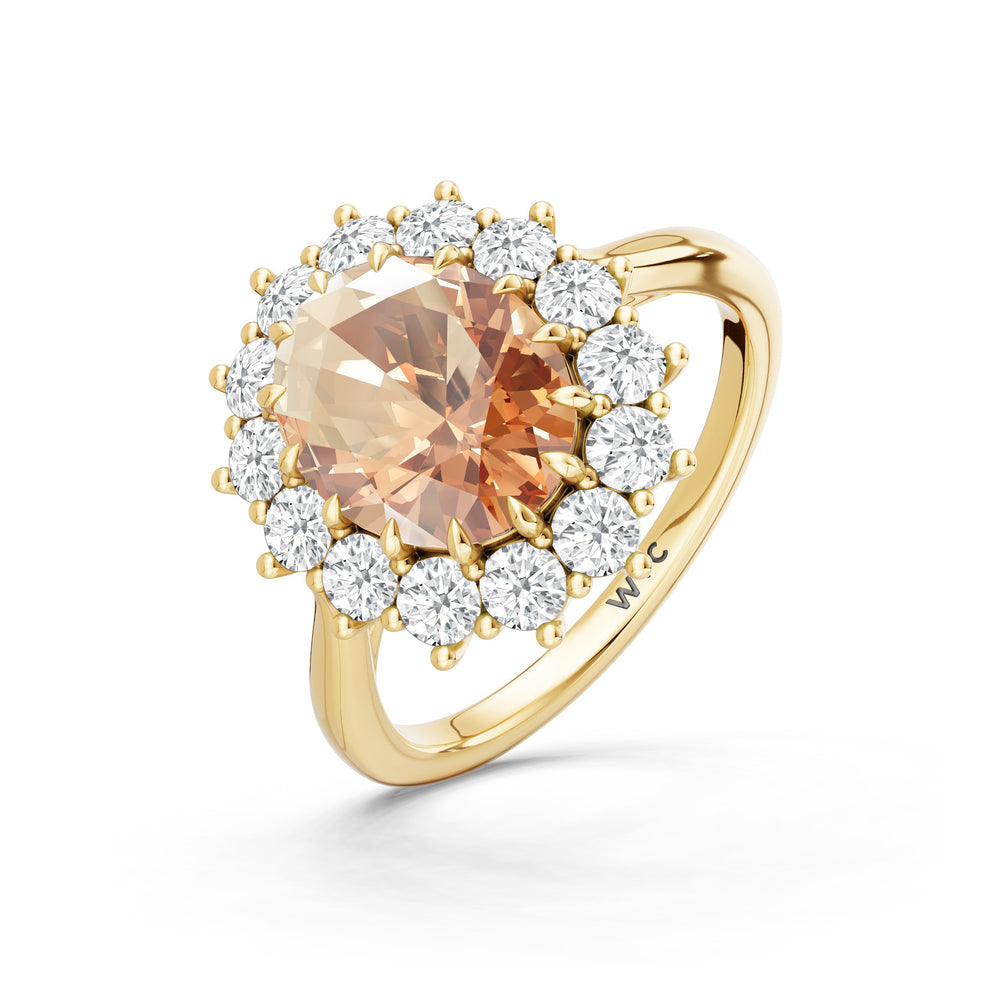 The Spencer Ring with 10X8 MM Cut Diamond in 14KT Yellow Gold view 3
