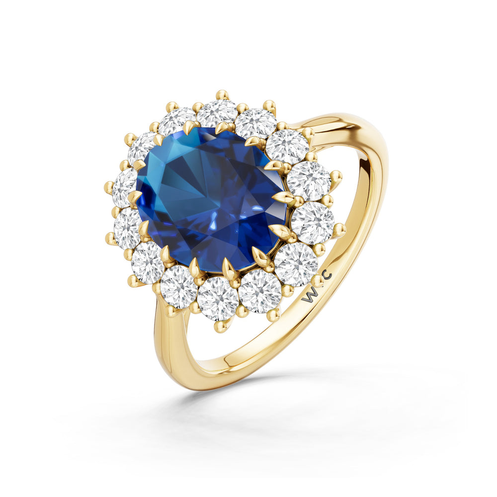 The Spencer Ring with 10X8 MM Cut Diamond in 14KT Yellow Gold view 3
