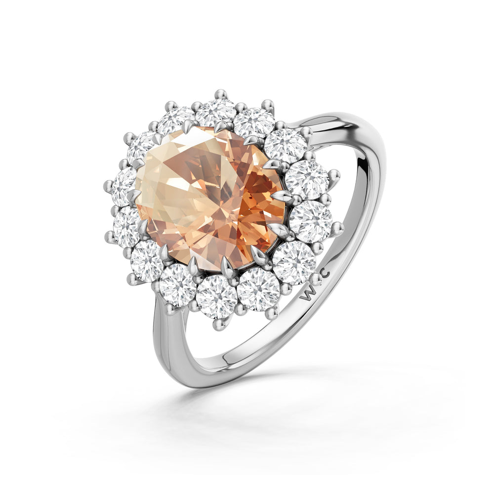 The Spencer Ring with 10X8 MM Cut Diamond in 14KT Platinum view 3
