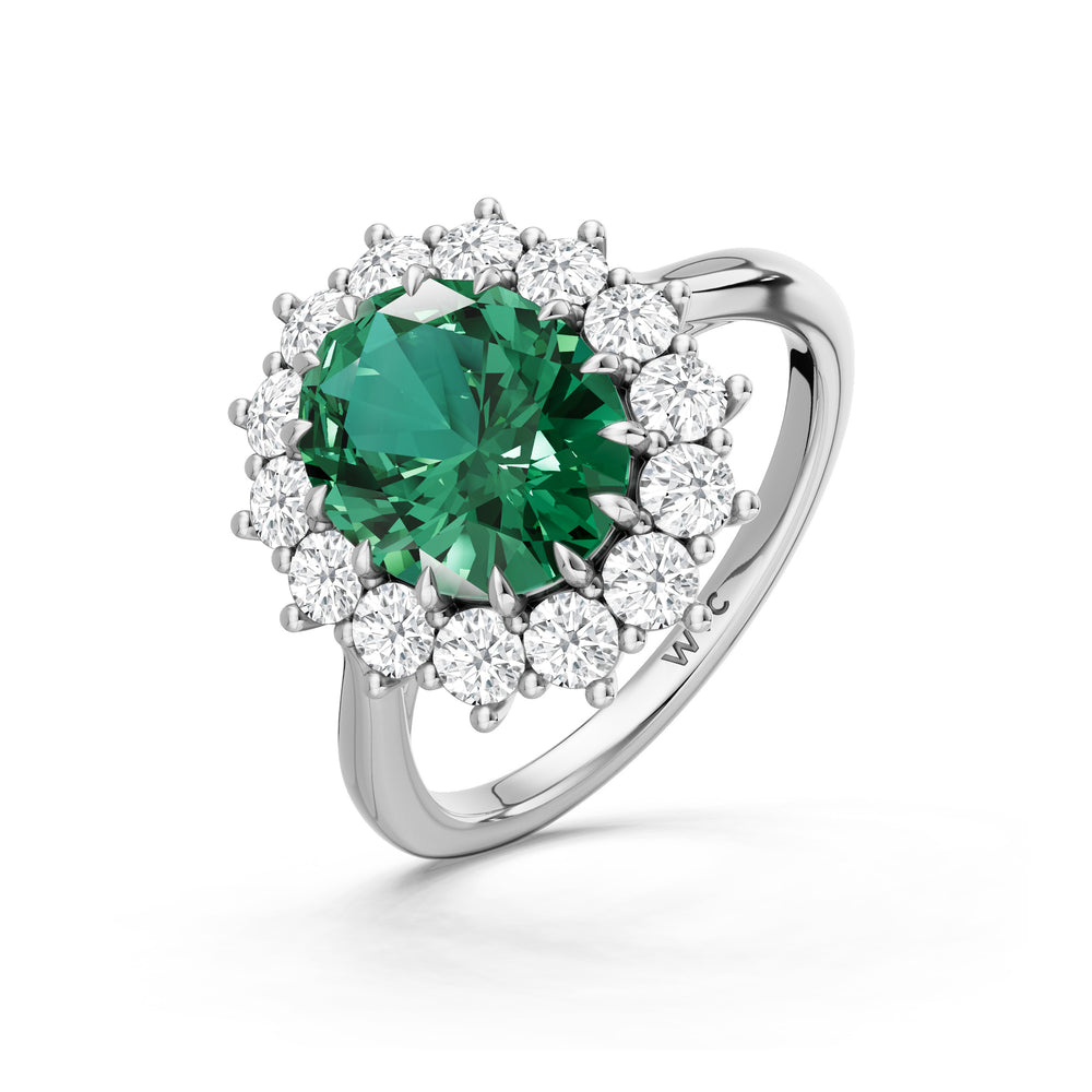 The Spencer Ring with 10X8 MM Cut Diamond in 14KT Platinum view 3

