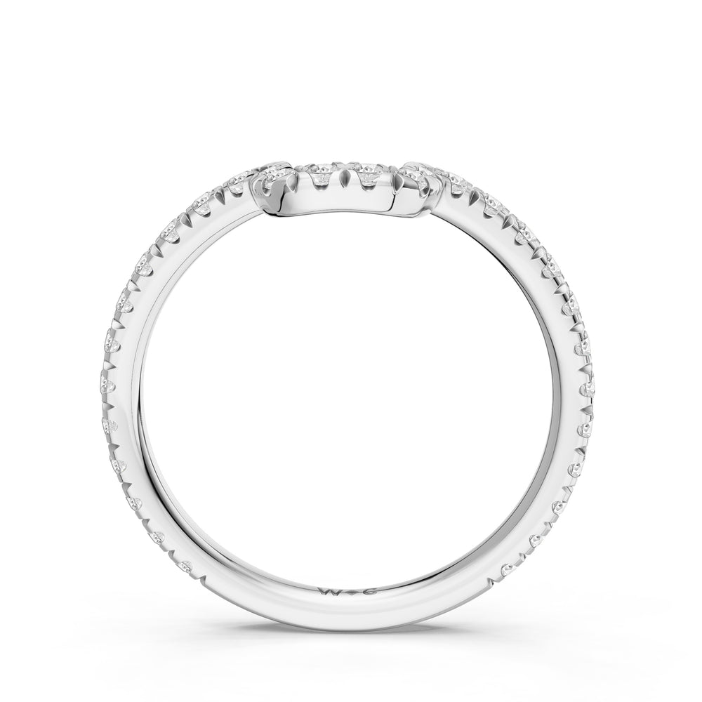 The Trilume Diamond Wedding Band with Created Ruby Cut Diamond in 14KT Platinum view 2
