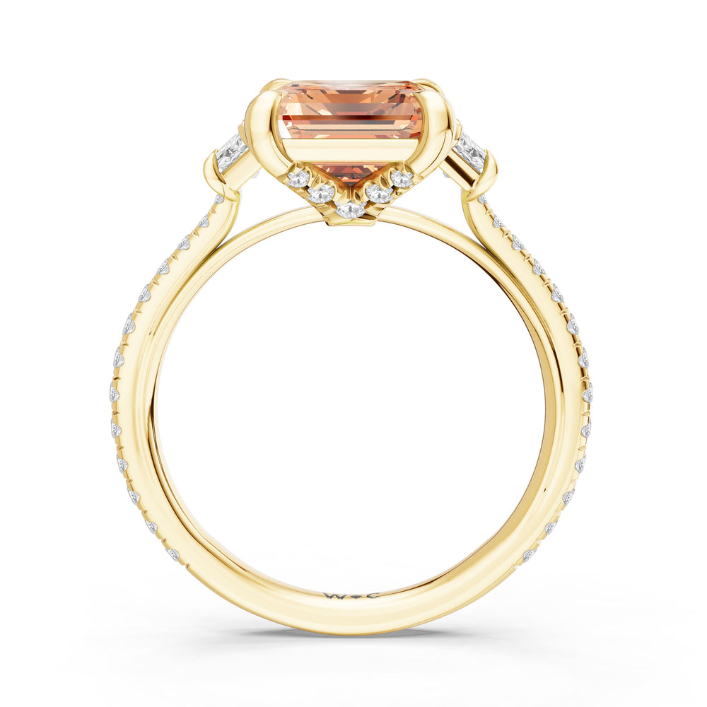 The Trilume Ring with 10X8 MM Cut Diamond in 14KT Yellow Gold view 2
