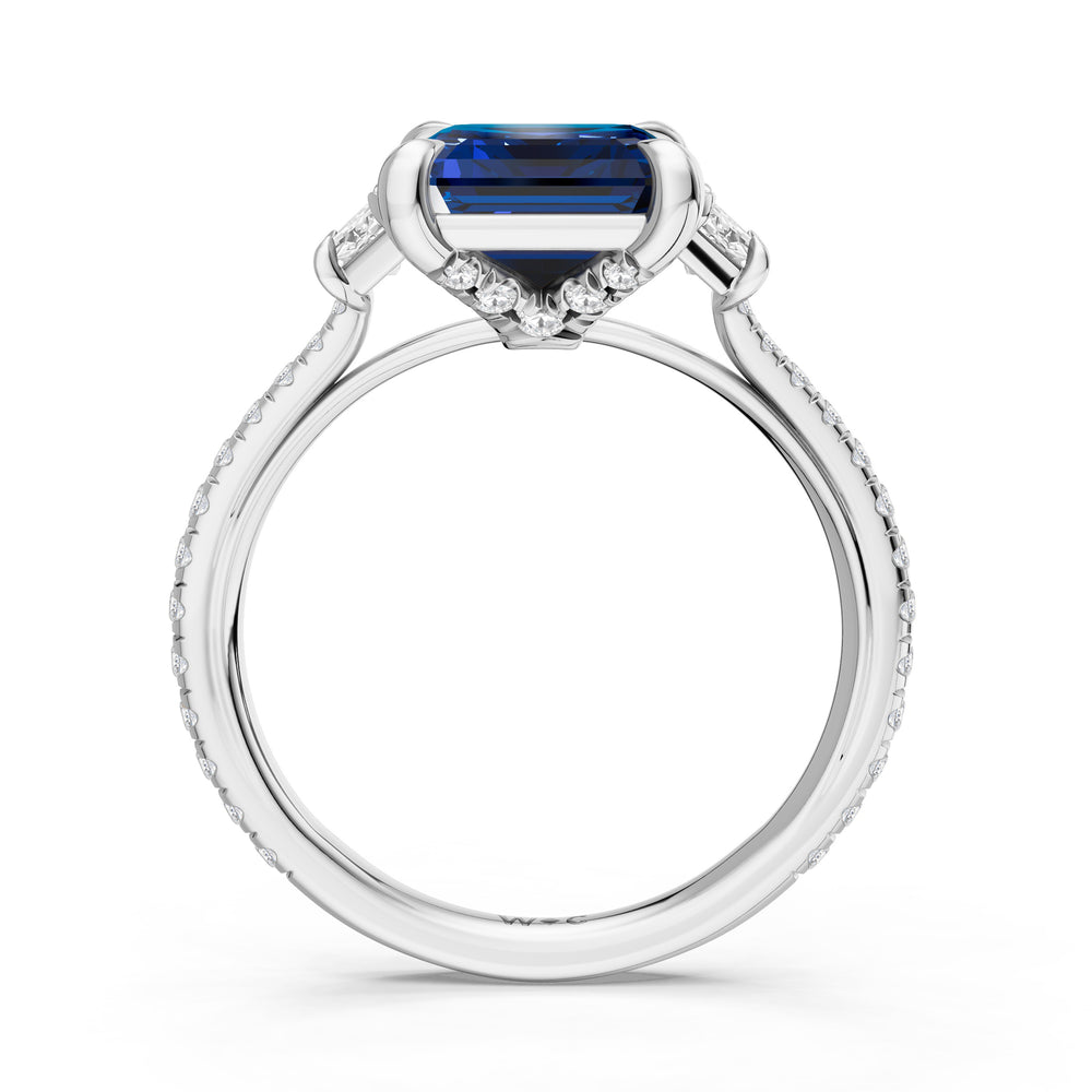 The Trilume Ring with 10X8 MM Cut Diamond in 14KT Platinum view 2
