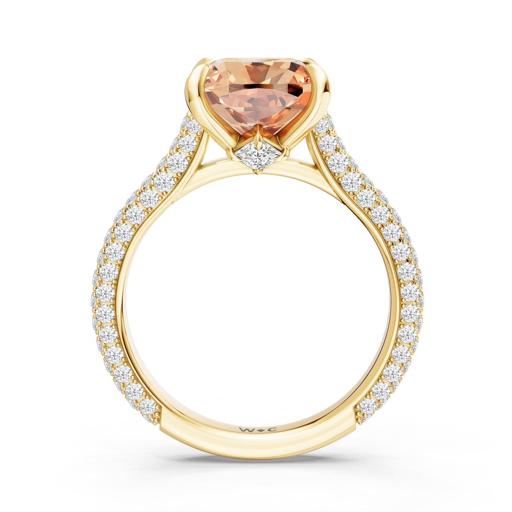 The Rouge Ring with 9X9 MM Cut Diamond in 14KT Yellow Gold view 2

