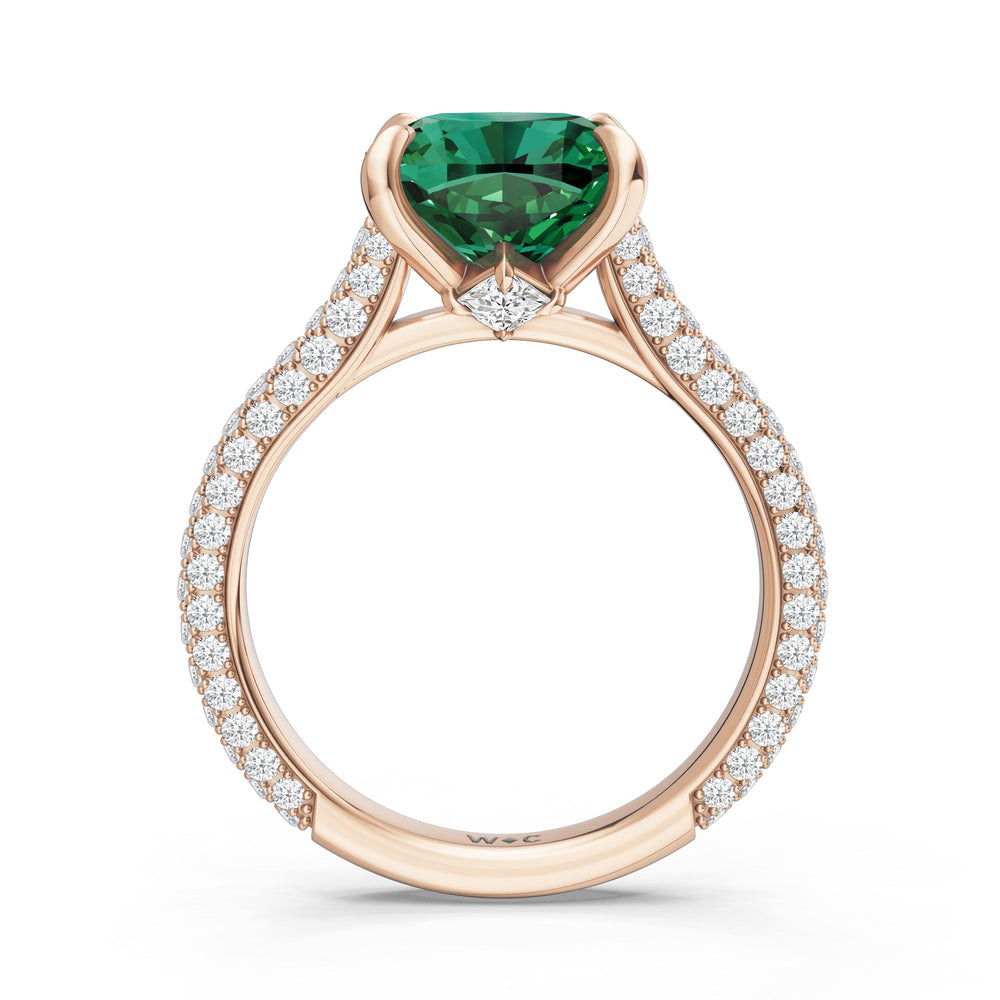 The Rouge Ring with Created Emerald Cut Diamond in 14KT Rose Gold view 2
