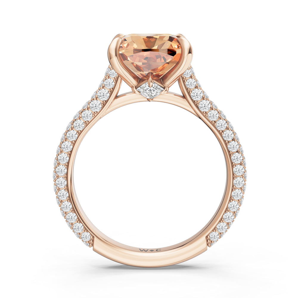 The Rouge Ring with 9X9 MM Cut Diamond in 14KT Rose Gold view 2
