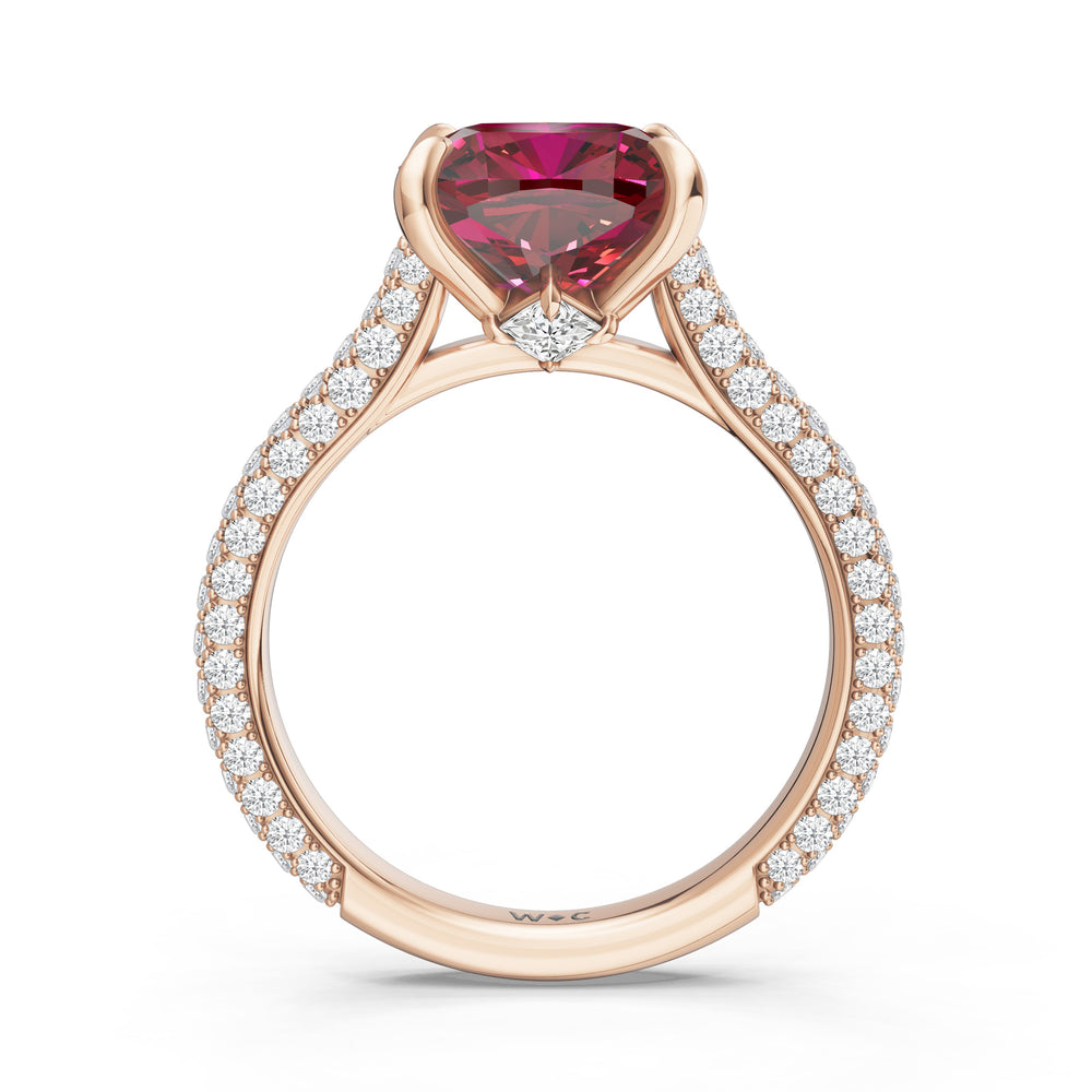 The Rouge Ring with 9X9 MM Cut Diamond in 14KT Rose Gold view 2
