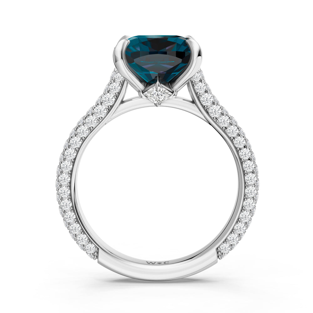 The Rouge Ring with 9X9 MM Cut Diamond in 14KT Platinum view 2

