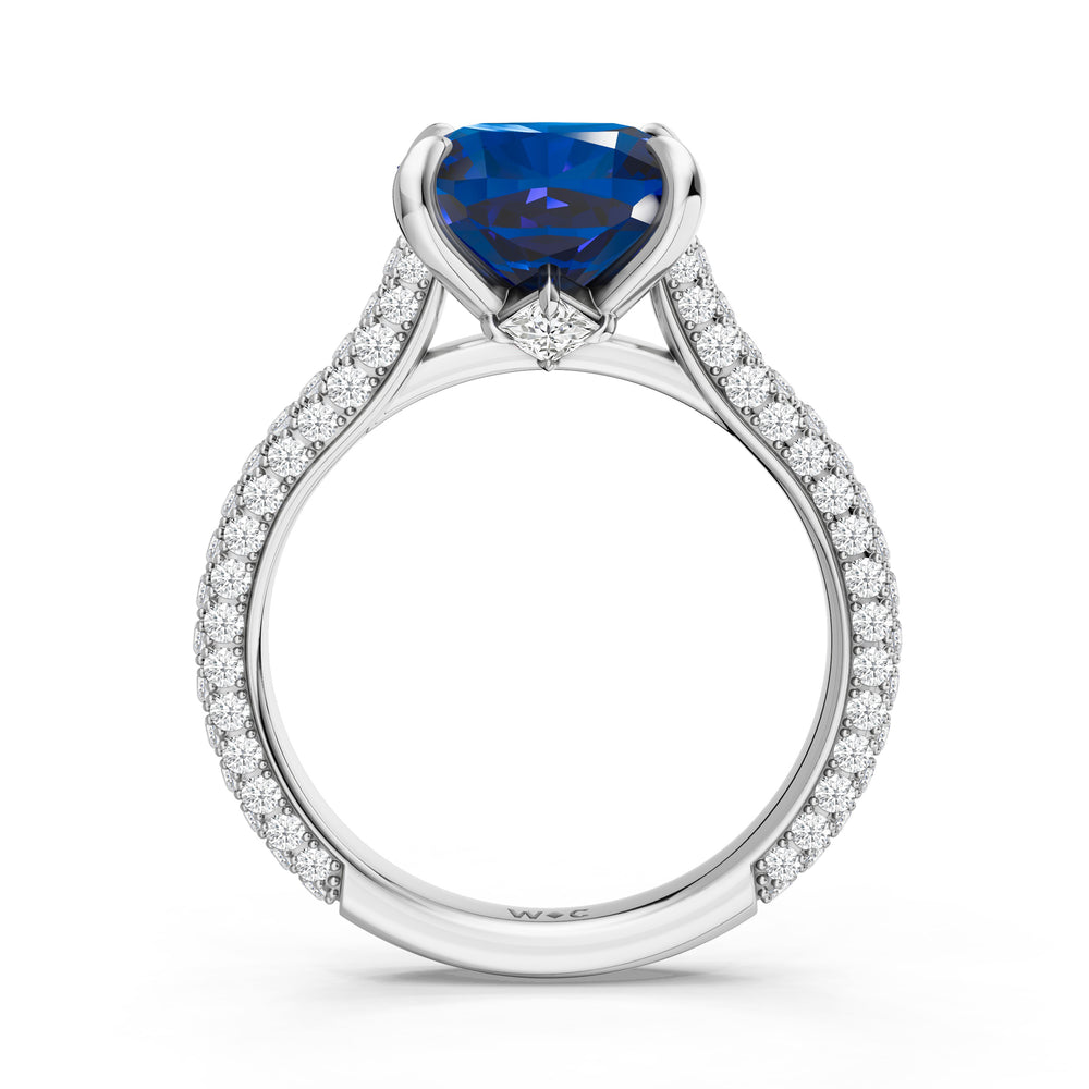 The Rouge Ring with 9X9 MM Cut Diamond in 14KT Platinum view 2
