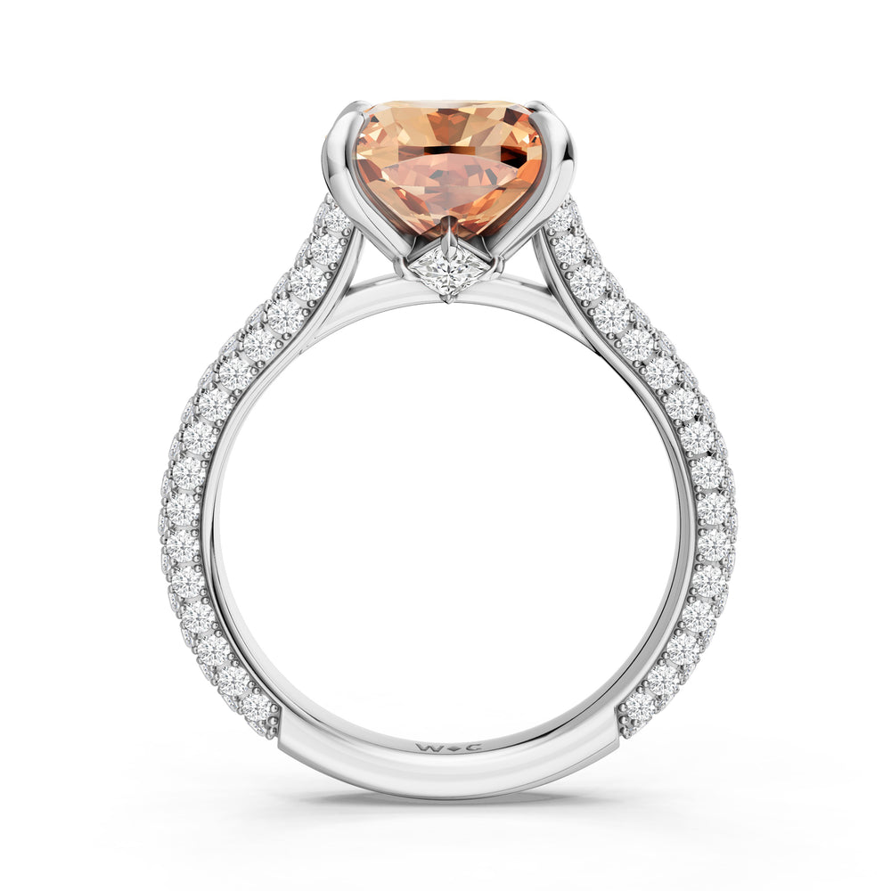 The Rouge Ring with 9X9 MM Cut Diamond in 14KT Platinum view 2
