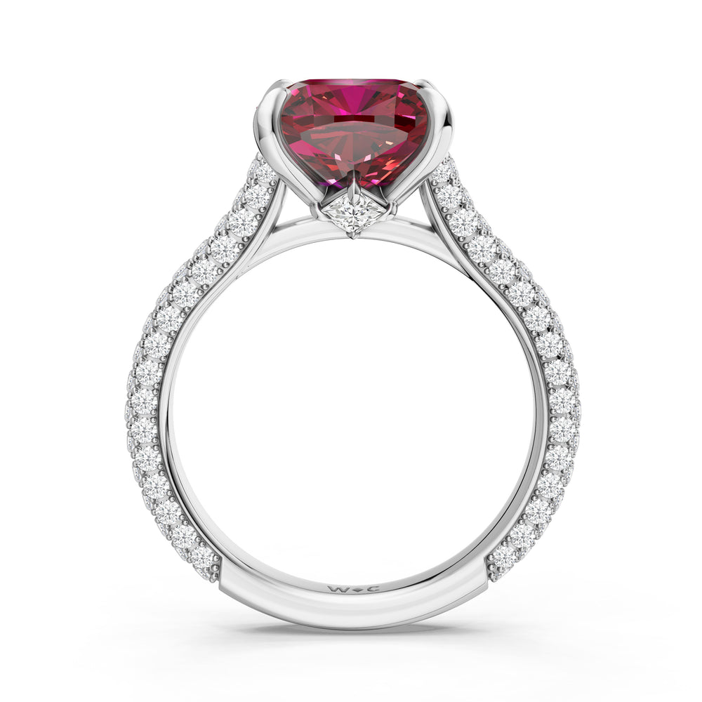 The Rouge Ring with 9X9 MM Cut Diamond in 14KT Platinum view 2
