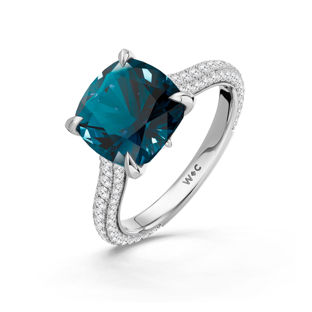The Rouge Ring with 9X9 MM Cut Diamond in 14KT Platinum view 3
