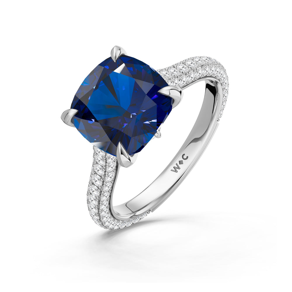 The Rouge Ring with 9X9 MM Cut Diamond in 14KT Platinum view 3

