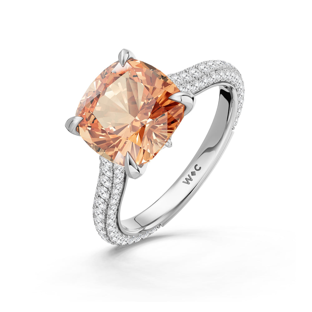 The Rouge Ring with 9X9 MM Cut Diamond in 14KT Platinum view 3

