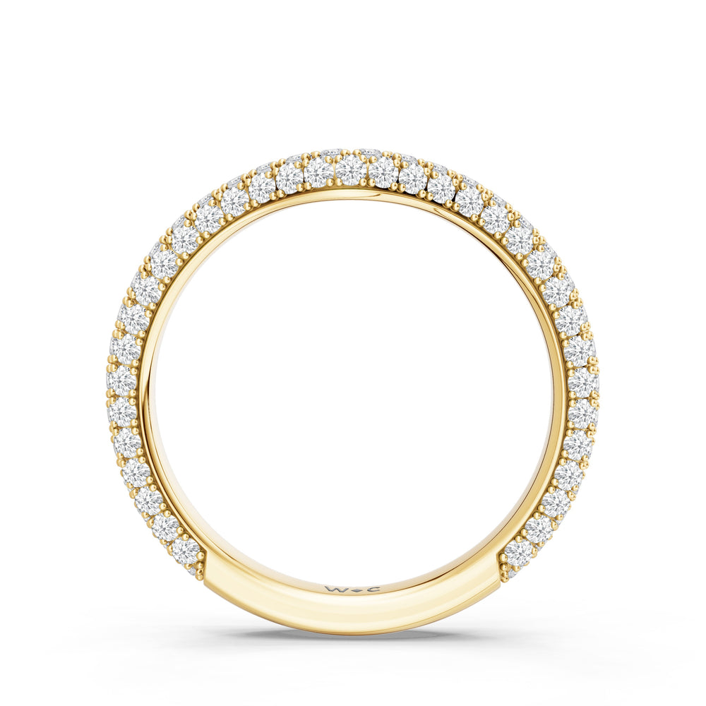 The Rouge Diamond Wedding Band with Created Ruby Cut Diamond in 14KT Yellow Gold view 2
