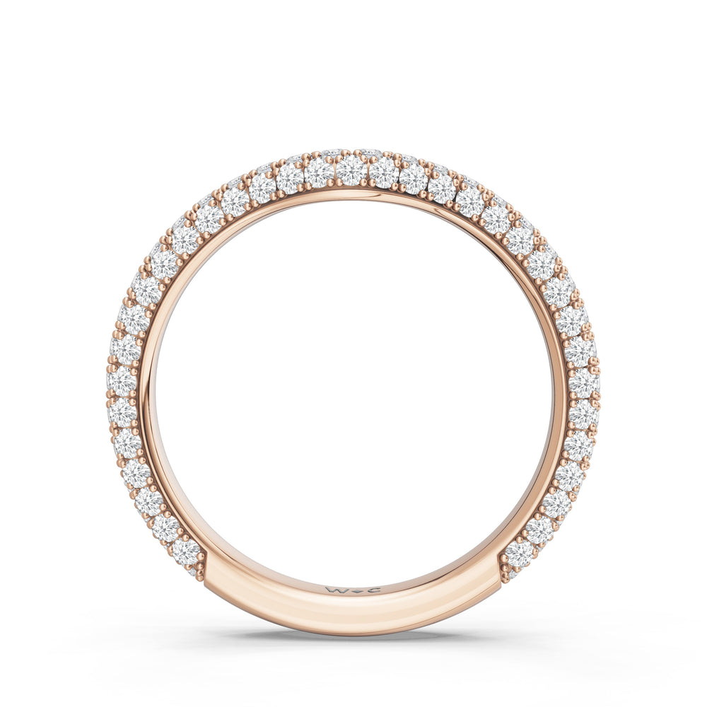 The Rouge Diamond Wedding Band with Created Blue Sapphire Cut Diamond in 14KT Rose Gold view 2
