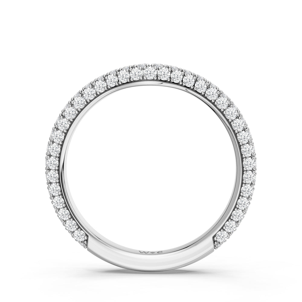 The Rouge Diamond Wedding Band with Created Ruby Cut Diamond in 14KT Platinum view 2
