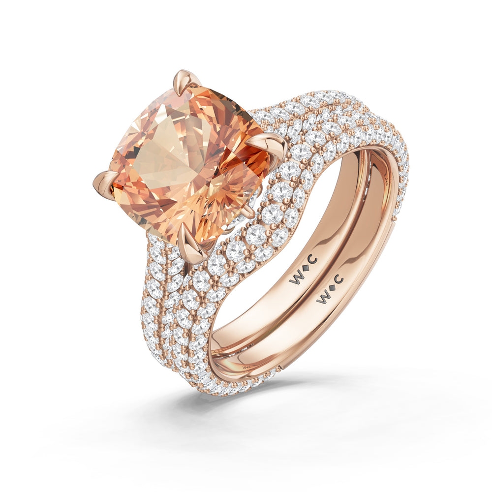 The Rouge Ring with Created Morganite Cut Diamond in 14KT Rose Gold view 4

