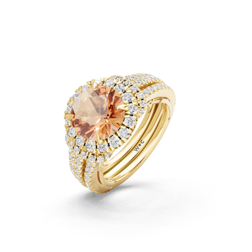 The Azurine Ring with 9X9 MM Cut Diamond in 14KT Yellow Gold view 3
