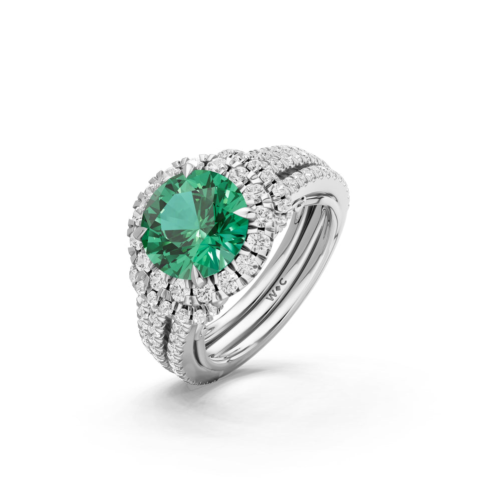 The Azurine Ring with 9X9 MM Cut Diamond in 14KT White Gold view 3
