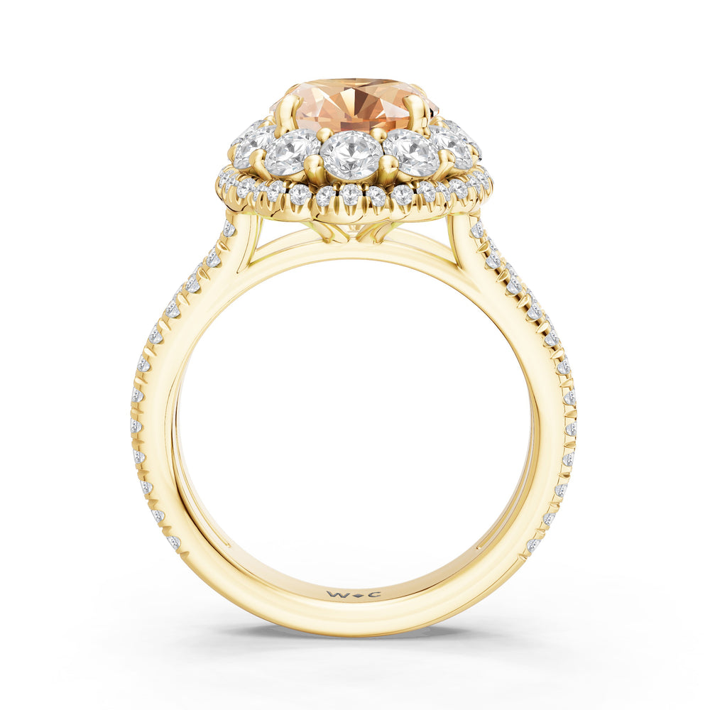 The Esmer Ring with 10X8 MM Cut Diamond in 14KT Yellow Gold view 2
