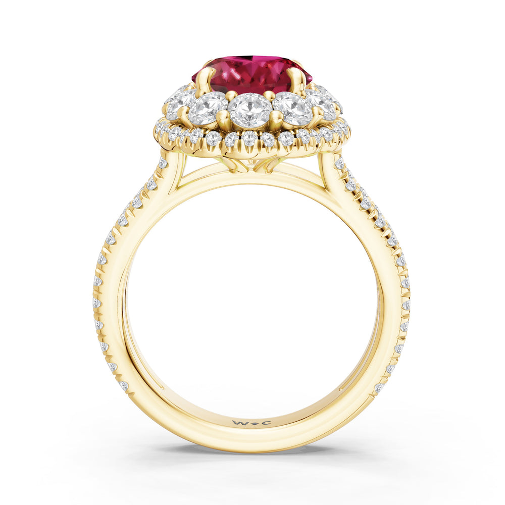 The Esmer Ring with 10X8 MM Cut Diamond in 14KT Yellow Gold view 2
