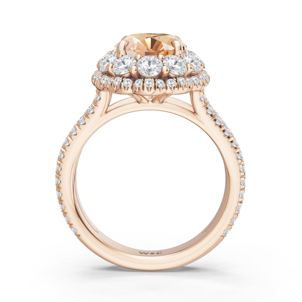 The Esmer Ring with 10X8 MM Cut Diamond in 14KT Rose Gold view 2
