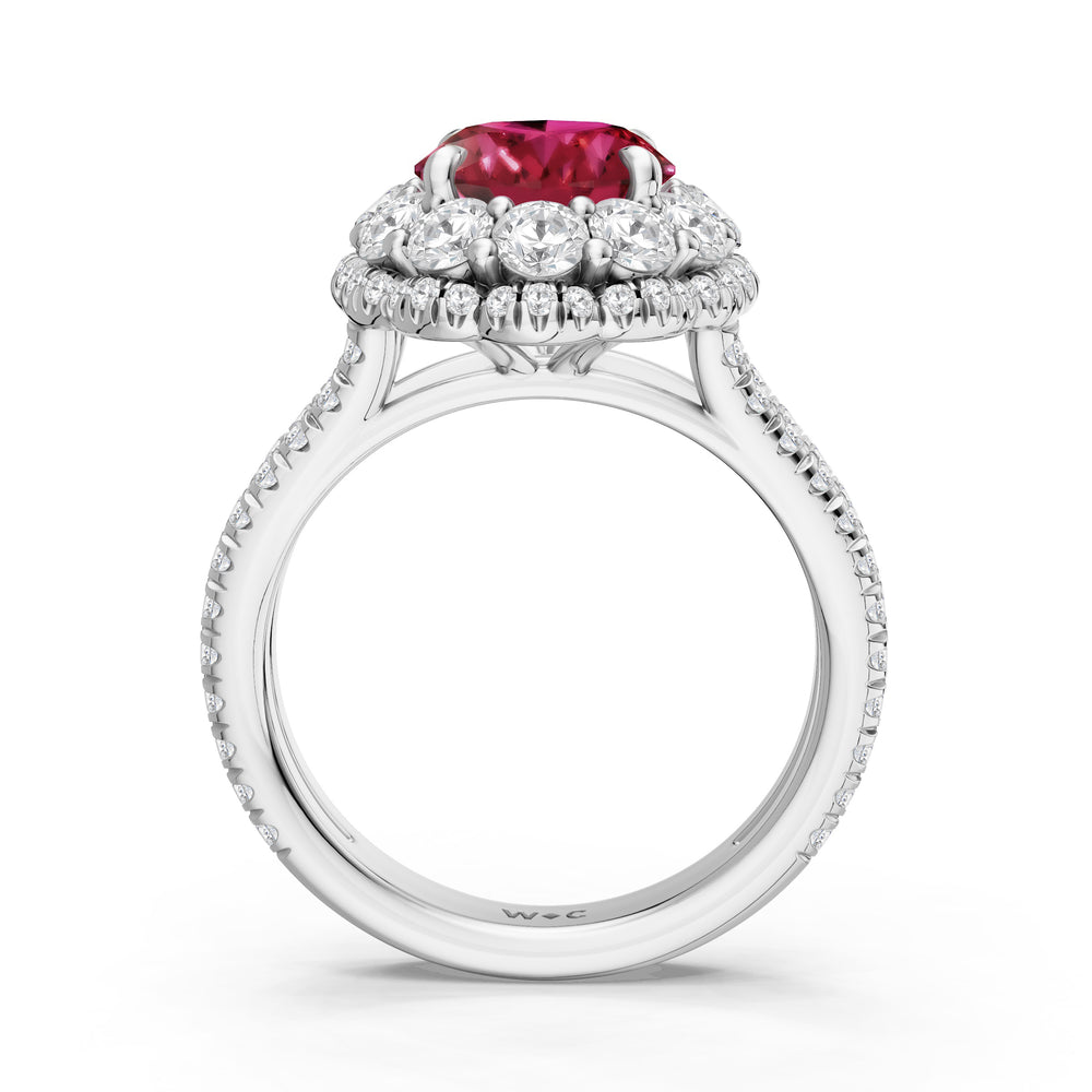 The Esmer Ring with 10X8 MM Cut Diamond in 14KT Platinum view 2
