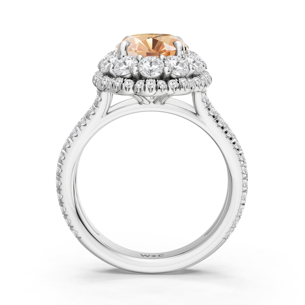 The Esmer Ring with 10X8 MM Cut Diamond in 14KT Platinum view 2
