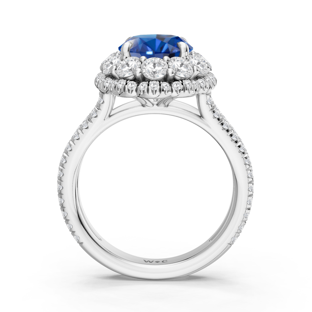 The Esmer Ring with 10X8 MM Cut Diamond in 14KT Platinum view 2
