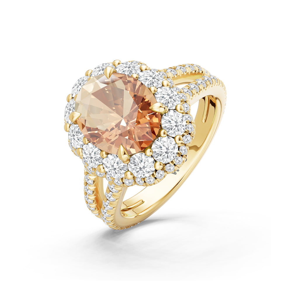 The Esmer Ring with 10X8 MM Cut Diamond in 14KT Yellow Gold view 3
