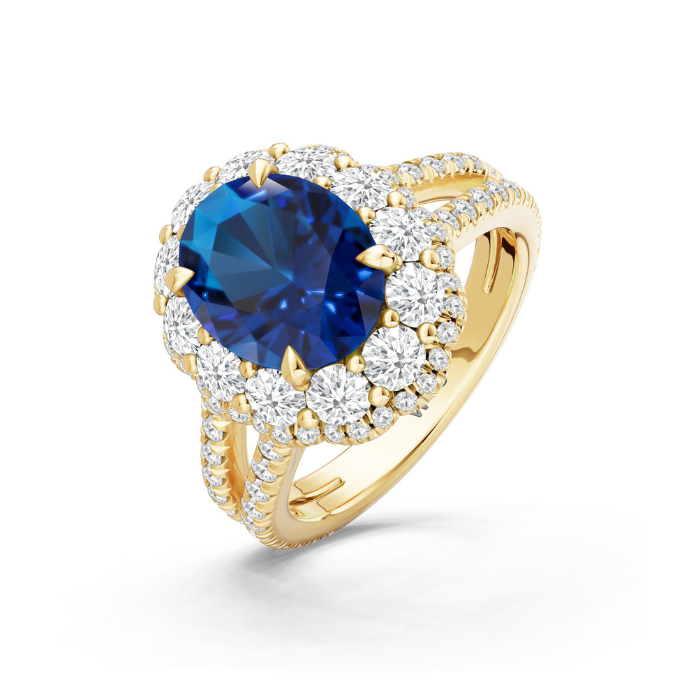The Esmer Ring with 10X8 MM Cut Diamond in 14KT Yellow Gold view 3
