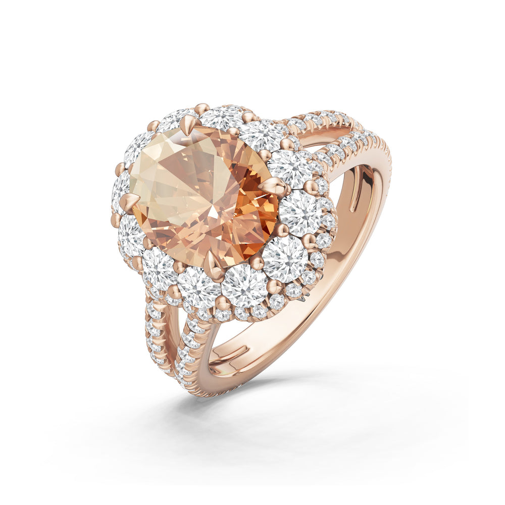 The Esmer Ring with 10X8 MM Cut Diamond in 14KT Rose Gold view 3
