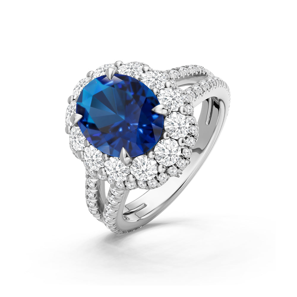 The Esmer Ring with 10X8 MM Cut Diamond in 14KT Platinum view 3
