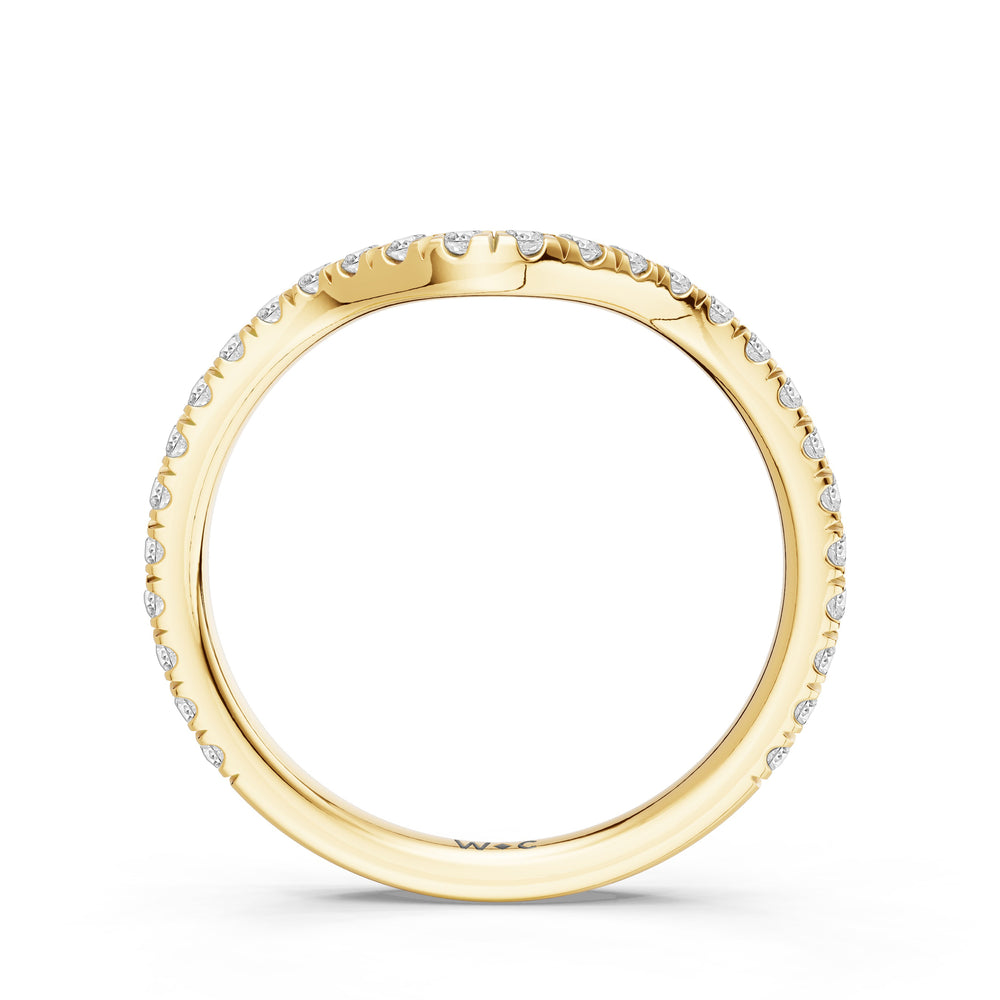 The Rosavira Diamond Wedding Band with Created Emerald Cut Diamond in 14KT Yellow Gold view 2
