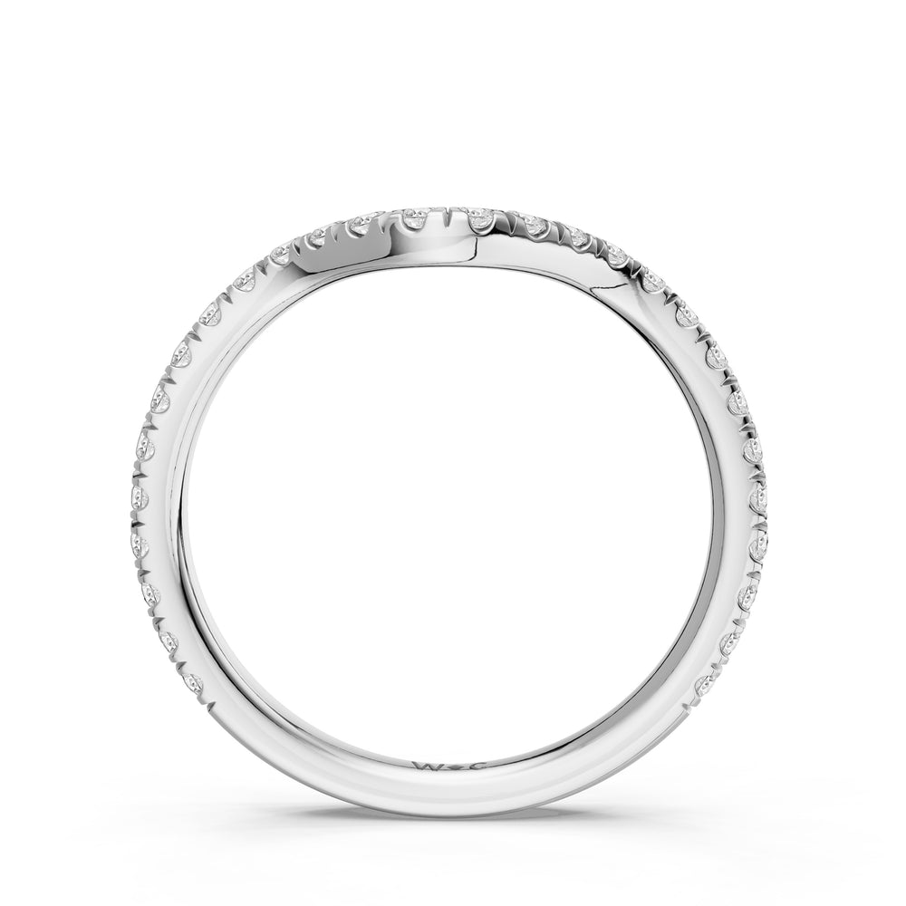 The Rosavira Diamond Wedding Band with Created Ruby Cut Diamond in 14KT Platinum view 2
