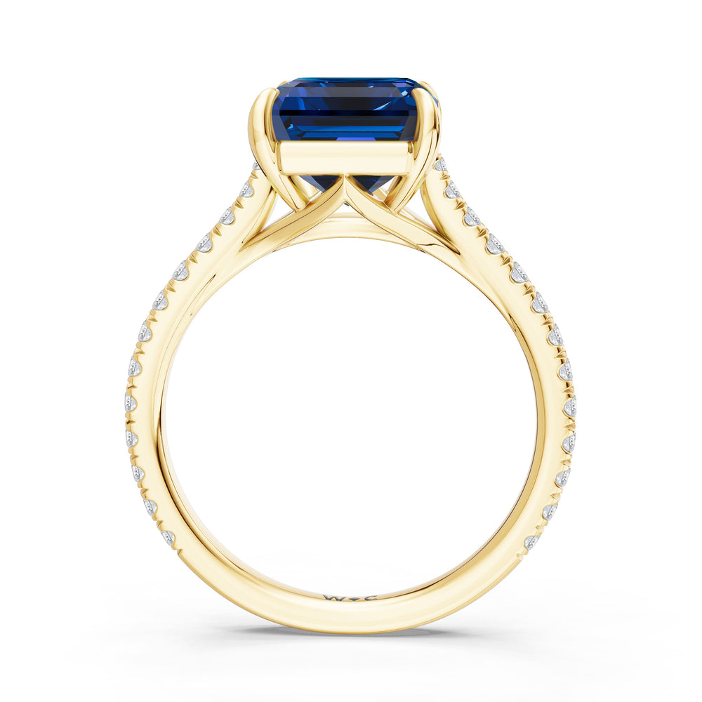 The Rosavira Ring with 10X8 MM Cut Diamond in 14KT Yellow Gold view 2
