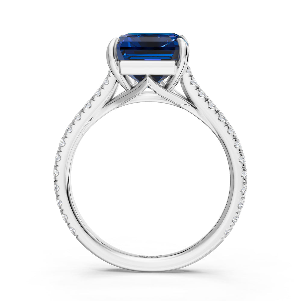 The Rosavira Ring with 10X8 MM Cut Diamond in 14KT Platinum view 2
