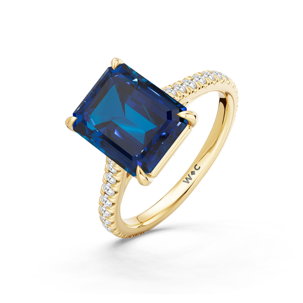 The Rosavira Ring with 10X8 MM Cut Diamond in 14KT Yellow Gold view 3
