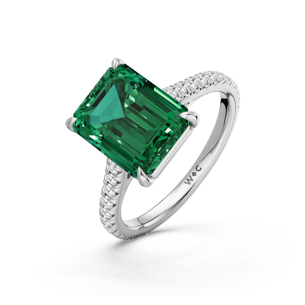 The Rosavira Ring with 10X8 MM Cut Diamond in 14KT Platinum view 3
