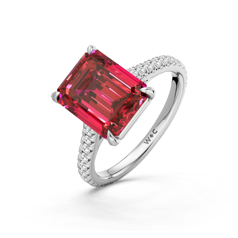 The Rosavira Ring with 10X8 MM Cut Diamond in 14KT Platinum view 3
