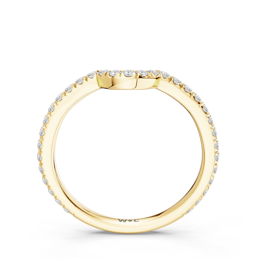 The Verdelle Diamond Wedding Band with Created Emerald Cut Diamond in 14KT Yellow Gold view 2
