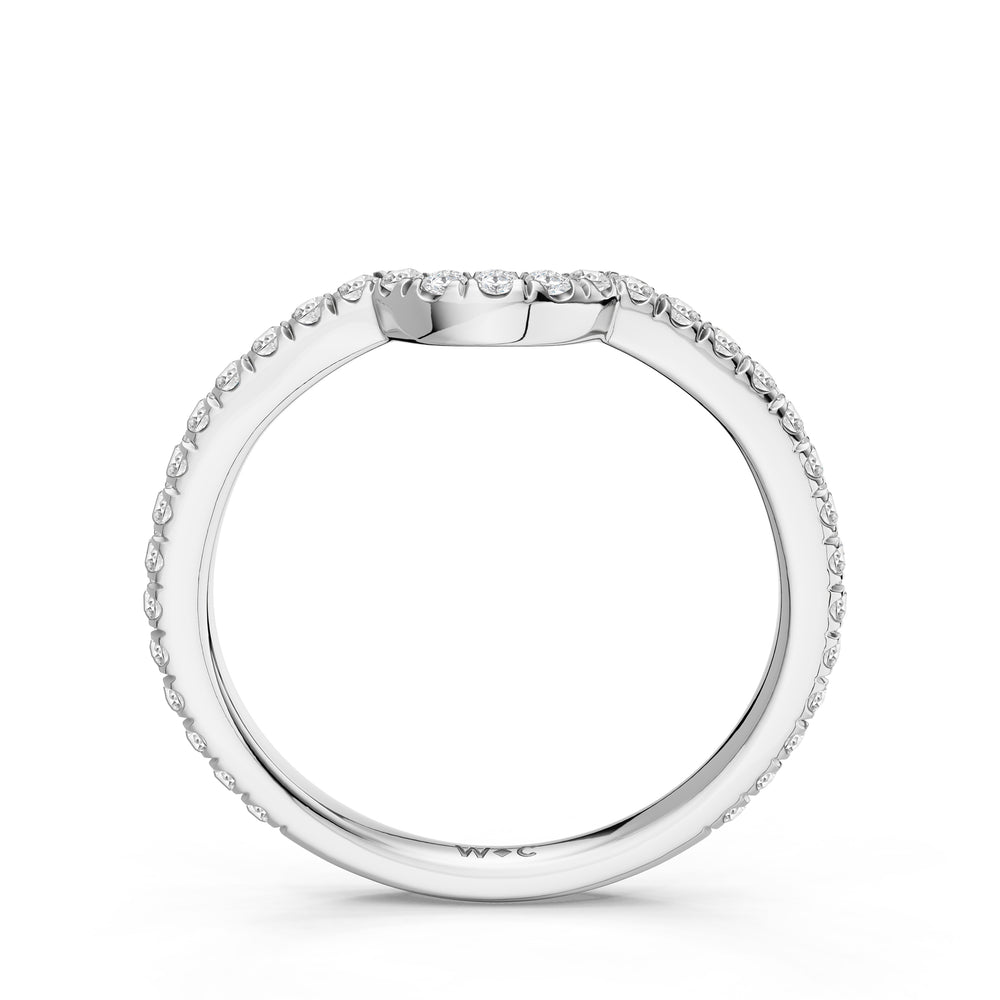 The Verdelle Diamond Wedding Band with Created Ruby Cut Diamond in 14KT Platinum view 2
