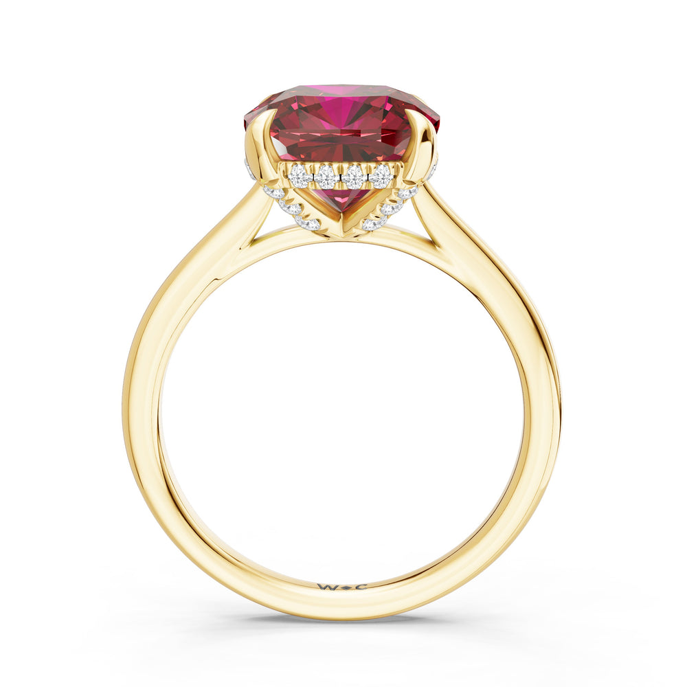 The Verdelle Ring with 9X9 MM Cut Diamond in 14KT Yellow Gold view 2

