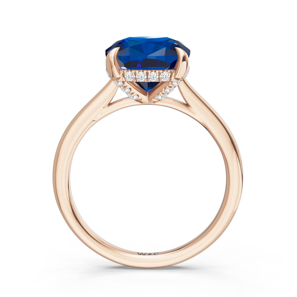 The Verdelle Ring with 9X9 MM Cut Diamond in 14KT Rose Gold view 2
